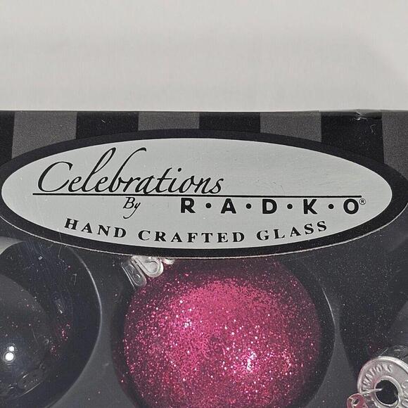 2 Boxes Of 12 Celebrations by Radko Christmas Tree Ornaments Penguins & Glitter - Picture 4 of 5